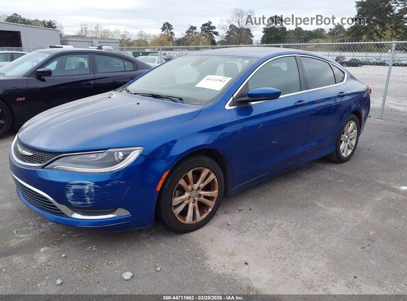 1C3CCCAB7GN166121 2016 CHRYSLER 200 Синий Передняя левая четверть