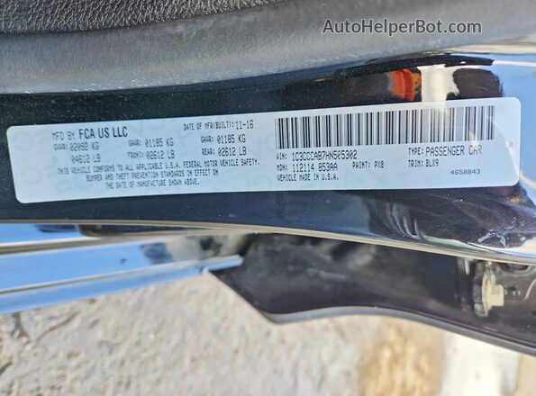 1C3CCCAB7HN505302 2017 CHRYSLER 200 Black Vista del compartimento del motor