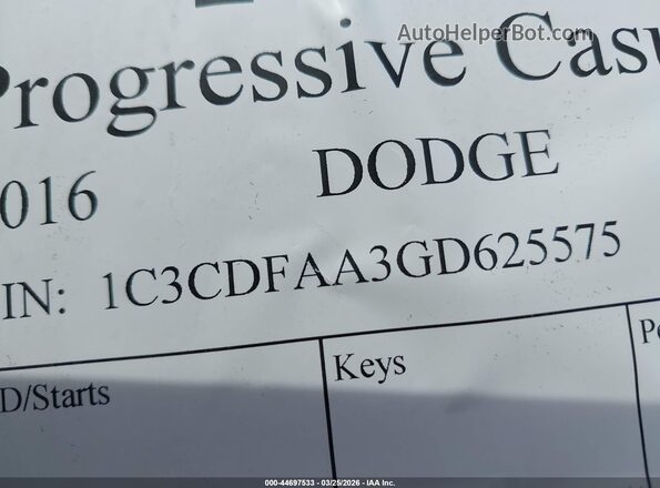 1C3CDFAA3GD625575 2016 DODGE DART Red Вид підкапотного простору