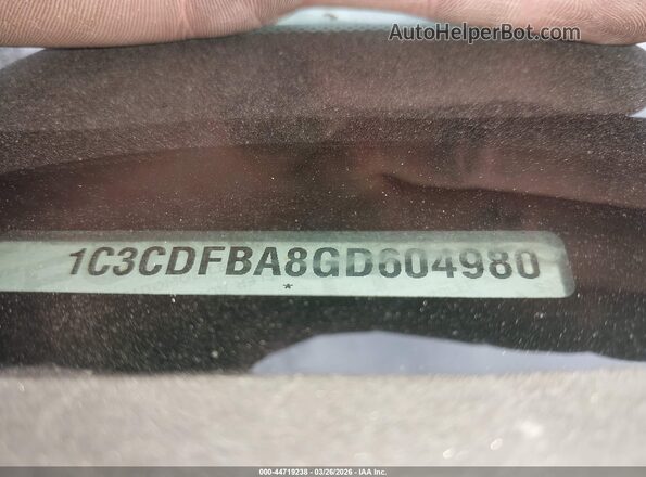 1C3CDFBA8GD604980 2016 DODGE DART Серебряный Вид подкапотного пространства