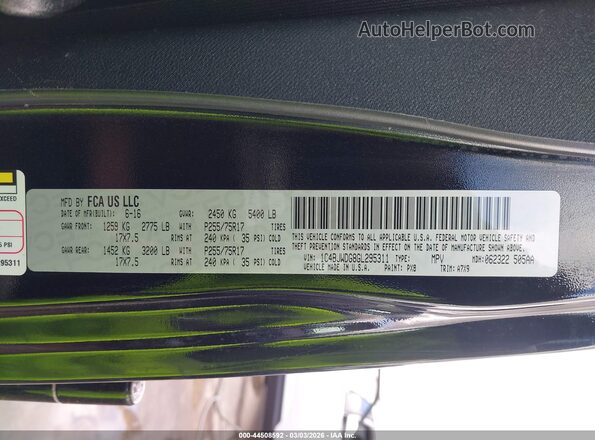 1C4BJWDG8GL295311 2016 JEEP WRANGLER UNLIMITED Black Engine compartment view
