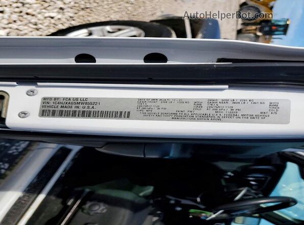 1C4HJXAG5MW855221 2021 JEEP WRANGLER White 