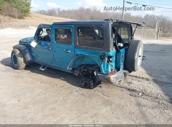 1C4HJXDG2KW609381 2019 JEEP WRANGLER UNLIMITED Бирюзовый Задняя левая четверть