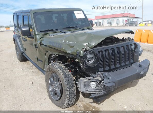 1C4HJXDG4MW694811 2021 JEEP WRANGLER UNLIMITED Green Front view
