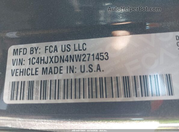 1C4HJXDN4NW271453 2022 JEEP WRANGLER UNLIMITED Gray Widok komory silnika