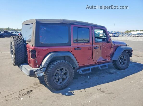 1C4HJXDN5MW594683 2021 JEEP WRANGLER Maroon Rear right