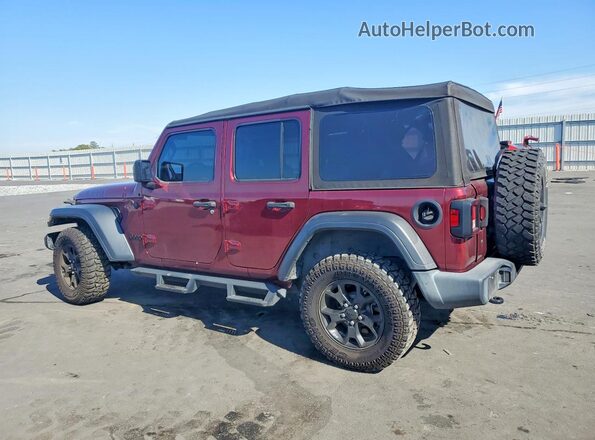 1C4HJXDN5MW594683 2021 JEEP WRANGLER Maroon Rear left