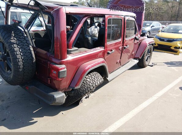 1C4HJXEN7MW671407 2021 JEEP WRANGLER UNLIMITED Burgundy Trasero derecho
