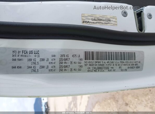 1C4NJDBB8GD723266 2016 JEEP COMPASS White Շարժիչի բաժամունքի տեսք