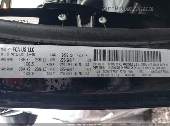 1C4NJDEB8HD177744 2017 JEEP COMPASS Черный Вид подкапотного пространства