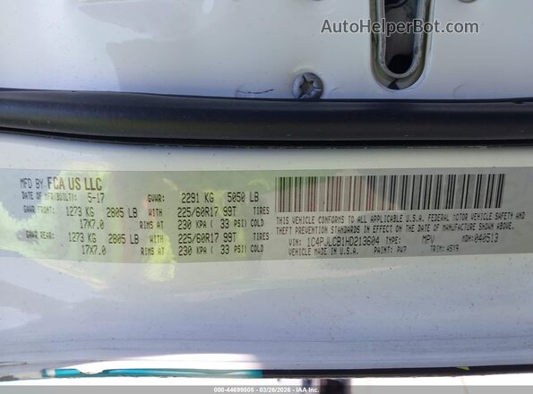 1C4PJLCB1HD213604 2017 JEEP CHEROKEE White Շարժիչի բաժամունքի տեսք