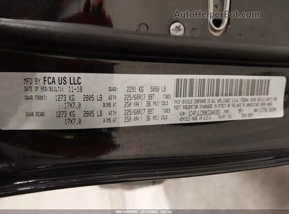 1C4PJLCB9KD340351 2019 JEEP CHEROKEE Black 