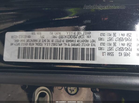 1C4PJMBX3KD141993 2019 JEEP CHEROKEE Black 