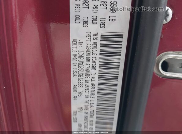 1C4PJMCB5LD612336 2020 JEEP CHEROKEE Красный Вид подкапотного пространства