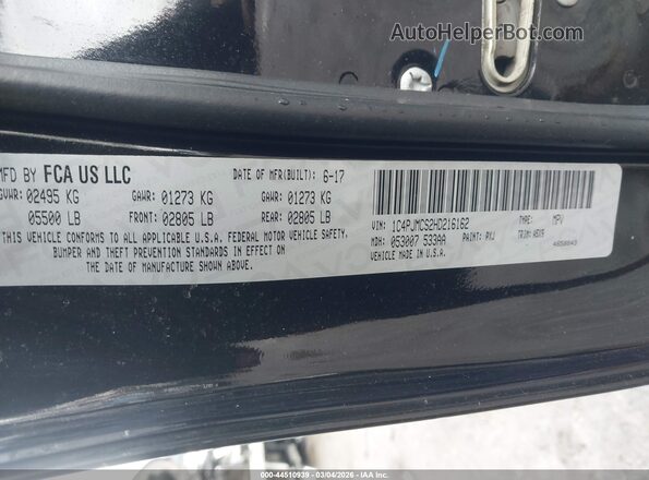 1C4PJMCS2HD216162 2017 JEEP CHEROKEE Black ძრავის განყოფილების ხედი