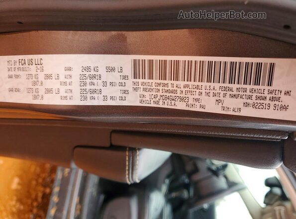 1C4PJMDB4GW279023 2016 JEEP CHEROKEE Угольный Панорамный вид салона 360°