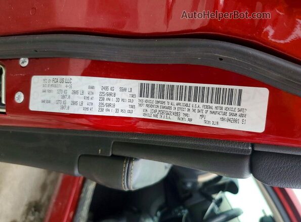 1C4PJMDB7GW314993 2016 JEEP CHEROKEE Red VIN კოდის სტიკერის ხედი