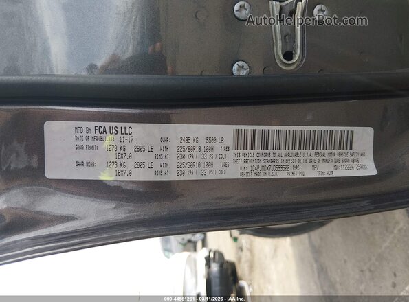 1C4PJMDX7JD599502 2018 JEEP CHEROKEE Gray Widok komory silnika