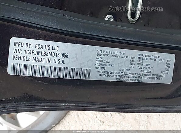 1C4PJMLB8MD161856 2021 JEEP CHEROKEE Purple Engine compartment view