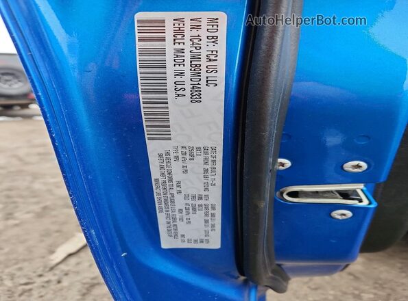 1C4PJMLB9MD148338 2021 JEEP CHEROKEE Blue VIN կոդի պիտակի տեսք