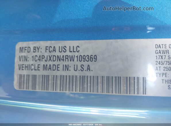 1C4PJXDN4RW109369 2024 JEEP WRANGLER Синий 