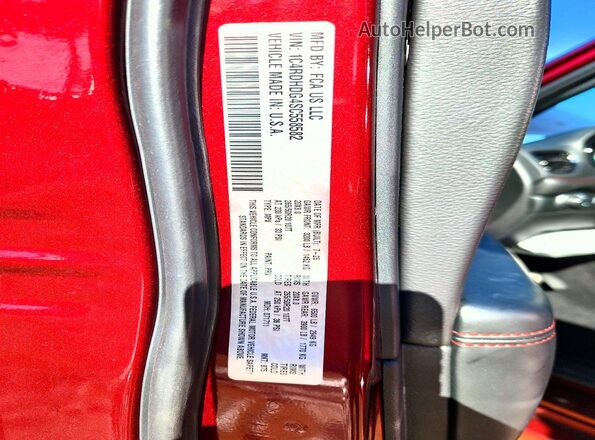 1C4RDHDG4SC558582 2025 DODGE DURANGO Red Вид наклейки з VIN-кодом