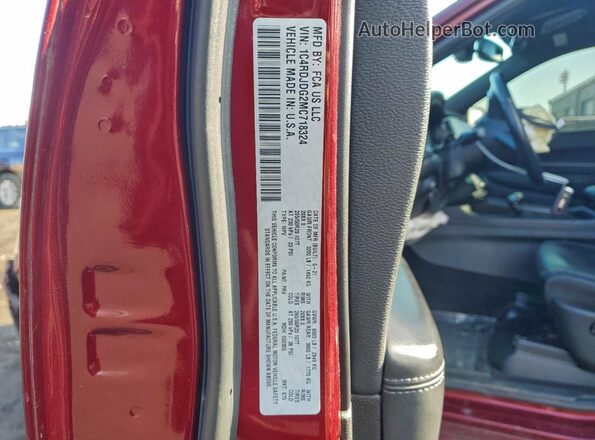 1C4RDJDG2MC718324 2021 DODGE DURANGO Бордовый 