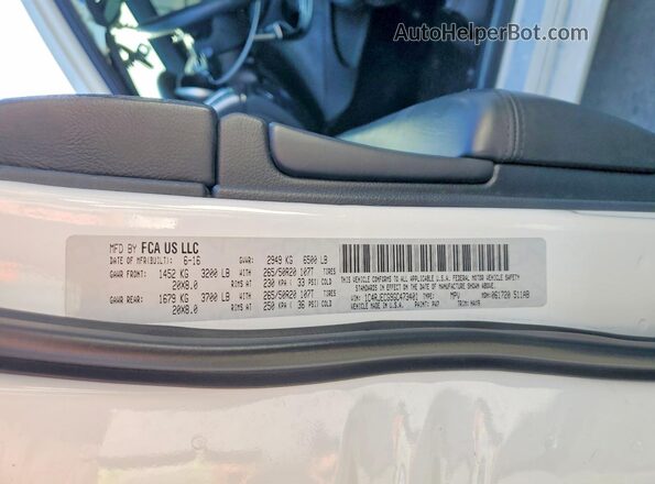 1C4RJECG9GC473401 2016 JEEP GRAND Белый Вид подкапотного пространства