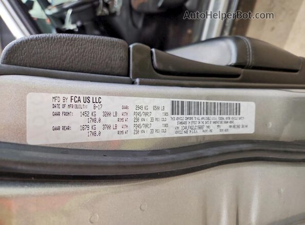 1C4RJFAG2JC156897 2018 JEEP GRAND Silver Vista de la etiqueta del VIN