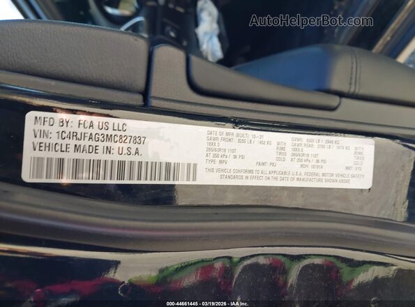 1C4RJFAG3MC827837 2021 JEEP GRAND CHEROKEE Black ძრავის განყოფილების ხედი