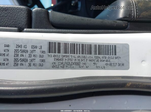 1C4RJFAG9JC476962 2018 JEEP GRAND CHEROKEE White Widok komory silnika