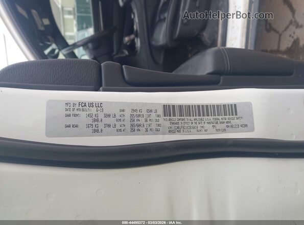 1C4RJFBG1KC816010 2019 JEEP GRAND CHEROKEE White 