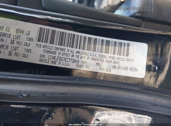 1C4RJFBG7KC773048 2019 JEEP GRAND CHEROKEE Black 
