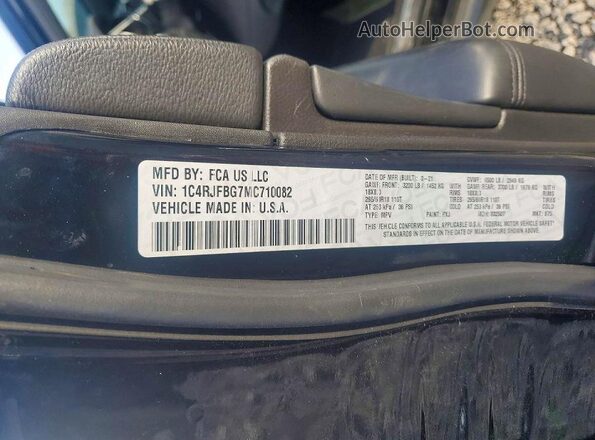 1C4RJFBG7MC710082 2021 JEEP GRAND Black Вид наклейки з VIN-кодом