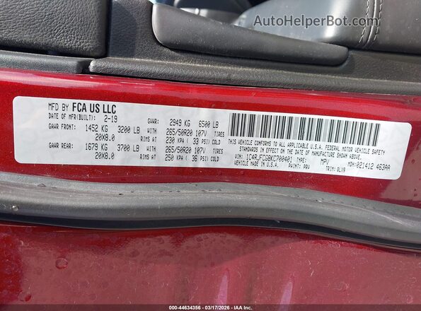1C4RJFCG8KC700401 2019 JEEP GRAND CHEROKEE Red Vista del compartimento del motor