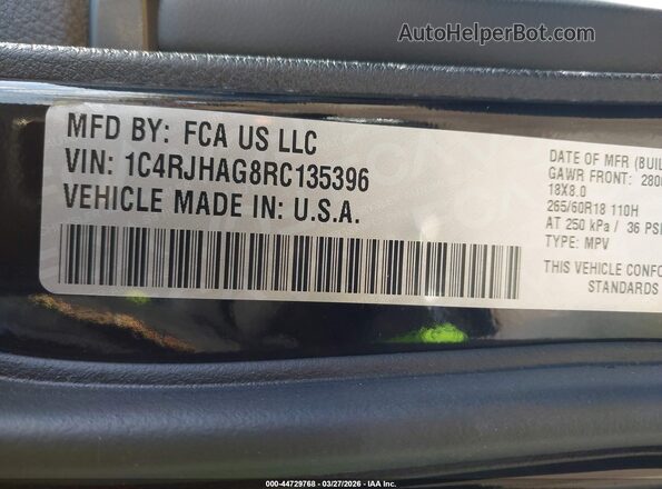 1C4RJHAG8RC135396 2024 JEEP GRAND CHEROKEE Black ძრავის განყოფილების ხედი