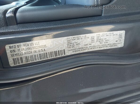 1C4RJHAG9SC290335 2025 JEEP GRAND CHEROKEE Gray Vista del compartimento del motor