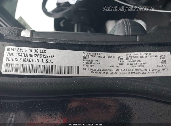 1C4RJHBG2RC159773 2024 JEEP GRAND CHEROKEE Black Engine compartment view