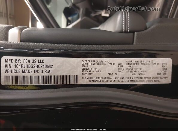 1C4RJHBG2RC210642 2024 JEEP GRAND CHEROKEE Black Вид підкапотного простору