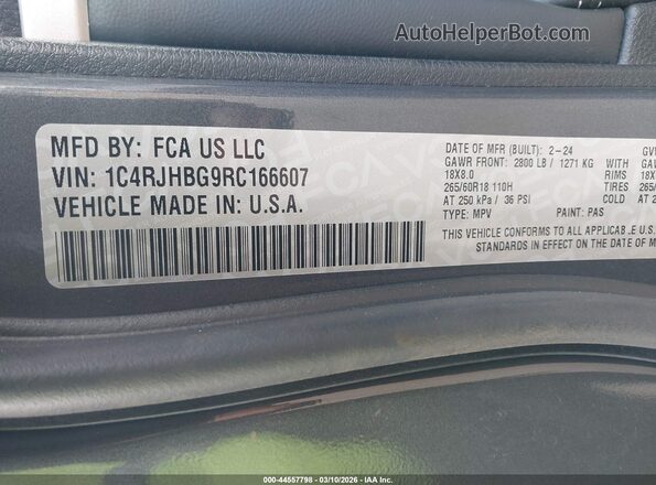 1C4RJHBG9RC166607 2024 JEEP GRAND CHEROKEE Gray Widok komory silnika