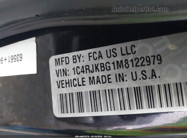 1C4RJKBG1M8122979 2021 JEEP GRAND CHEROKEE L Black Vista del compartimento del motor