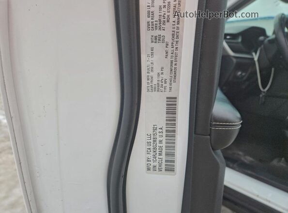 1C4RJKBG2M8157921 2021 JEEP GRAND White VIN sticker view