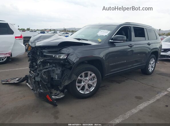 1C4RJKBG2R8950580 2024 JEEP GRAND CHEROKEE L Gray Առջևի ձախ երեք քառորդ տեսարան