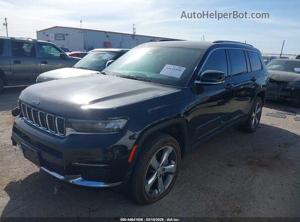 1C4RJKBG6M8104672 2021 JEEP GRAND CHEROKEE L Black Vista tres cuartos delantera izquierda