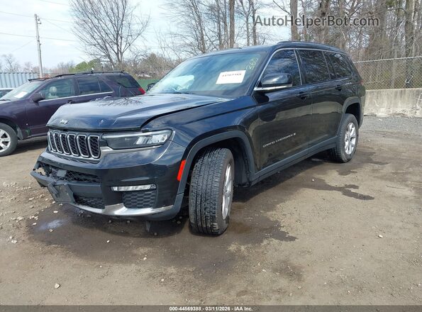 1C4RJKBG7M8170969 2021 JEEP GRAND CHEROKEE L Black Vista tres cuartos delantera izquierda