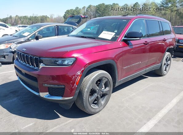 1C4RJKBG8M8189675 2021 JEEP GRAND CHEROKEE L Red წინა მარცხენა ხედი სამი მეოთხედიდან