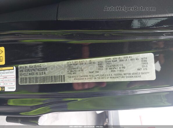 1C4RJXFN2TW202520 2026 JEEP WRANGLER Black ძრავის განყოფილების ხედი