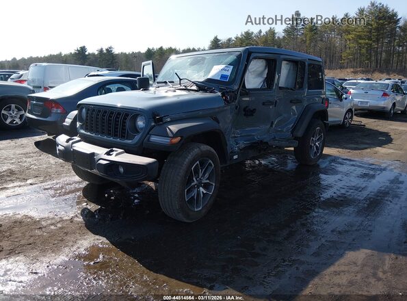 1C4RJXN6XSW591092 2025 JEEP WRANGLER Gray წინა მარცხენა ხედი სამი მეოთხედიდან