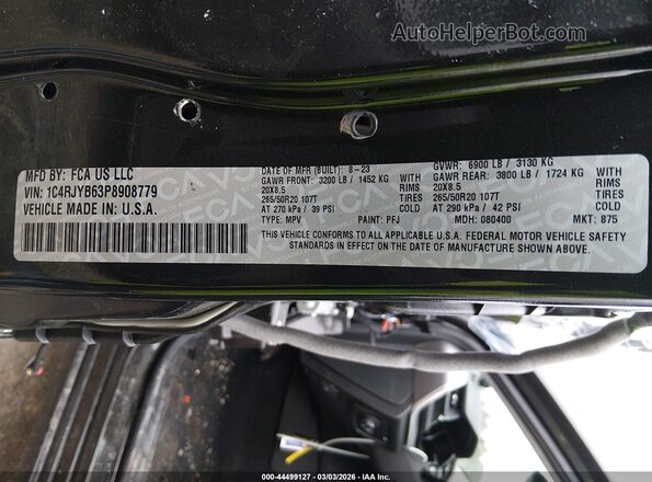 1C4RJYB63P8908779 2023 JEEP GRAND CHEROKEE 4XE Black Widok komory silnika