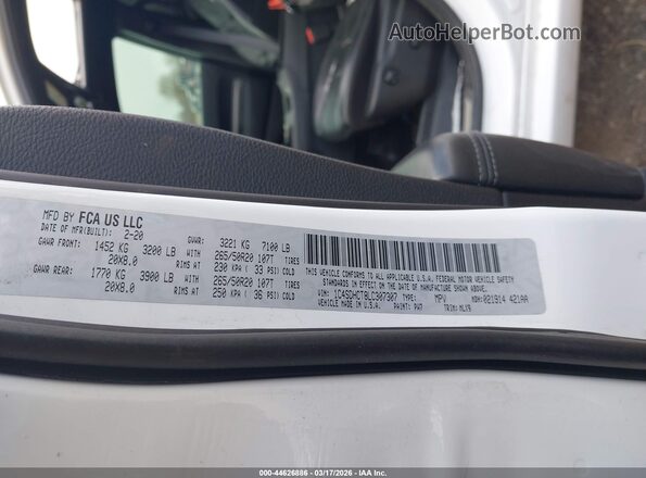1C4SDHCT8LC307307 2020 DODGE DURANGO White ძრავის განყოფილების ხედი